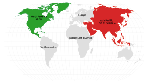 World Map With Digital Transformation highlight