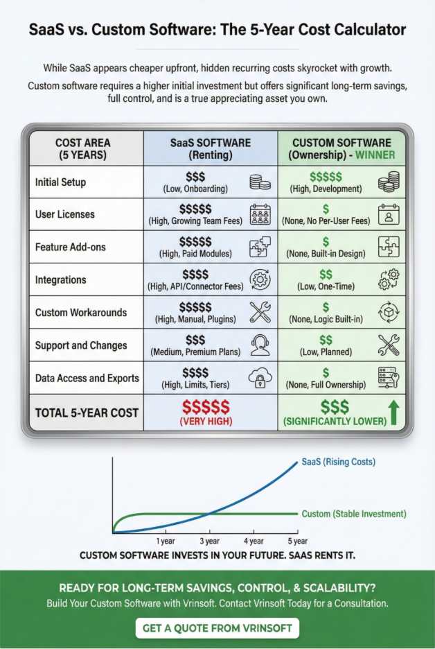 Saas vs Custom software